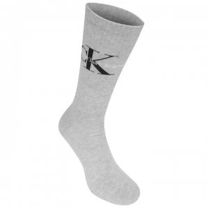 Image of Calvin Klein Calvin Mono Logo Crew Socks - Oxford Heather