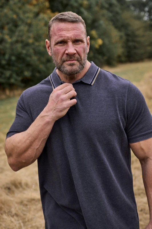 Image of BadRhino Textured Tipped Polo Shirt Purple