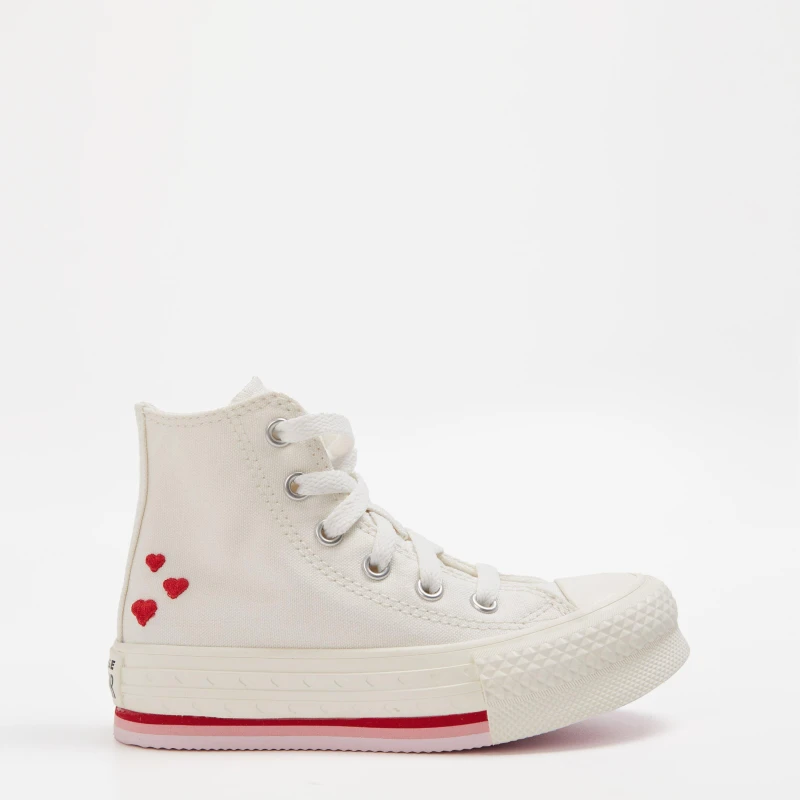 Image of Converse white & pink eva lift hi valentines Girls Junior trainers White & Pink UK 11 (EU 28½)