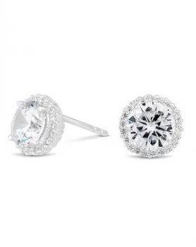 Image of Simply Silver Pave Surround Stud Earring
