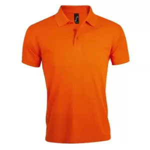 Image of SOLs Mens Prime Pique Plain Short Sleeve Polo Shirt (L) (Orange)
