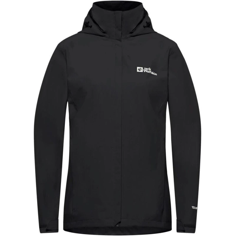Image of Jack Wolfskin Womens Trailtime Waterproof Jacket Black female 8 (XS)