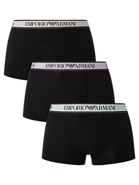 Image of Emporio Armani 3 Pack Trunks Black S