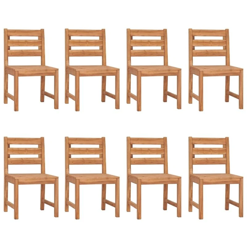 Image of vidaXL Garden Chairs 8 pcs Solid Wood Teak, Brown 3157176