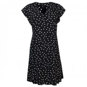 Image of SET Womens Spotted Frill Dress - 0991 BLACK