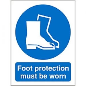Image of Mandatory Sign foot protection PVC 15 x 20 cm