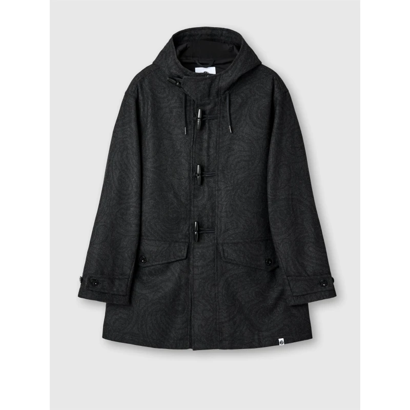 Image of Pretty Green Mens Randolph Duffle Coat Black male Small