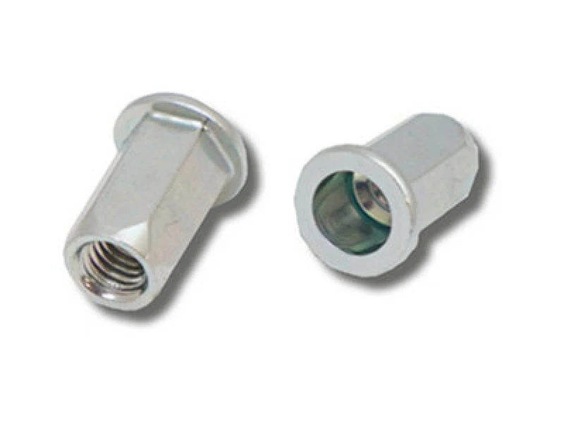 Image of Jrp Riveting Products M5 X 16.5 Steel Flat Head Rivet Nuts - Jrprnsfhh0550 - Box Of 500