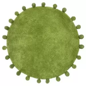 Image of Furn Circle Pom Pom Bath Mat (One Size) (Olive) - Olive