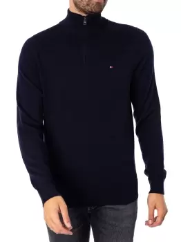 Image of Pima Organic Cashmere Zip Mock Knit