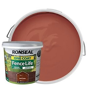 Image of Ronseal One Coat Fence Life Matt Shed & Fence Treatment - Red Cedar 5L