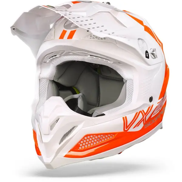 Image of Scorpion VX-22 Air Ares White-Neon Red Offroad Helmet Size XS