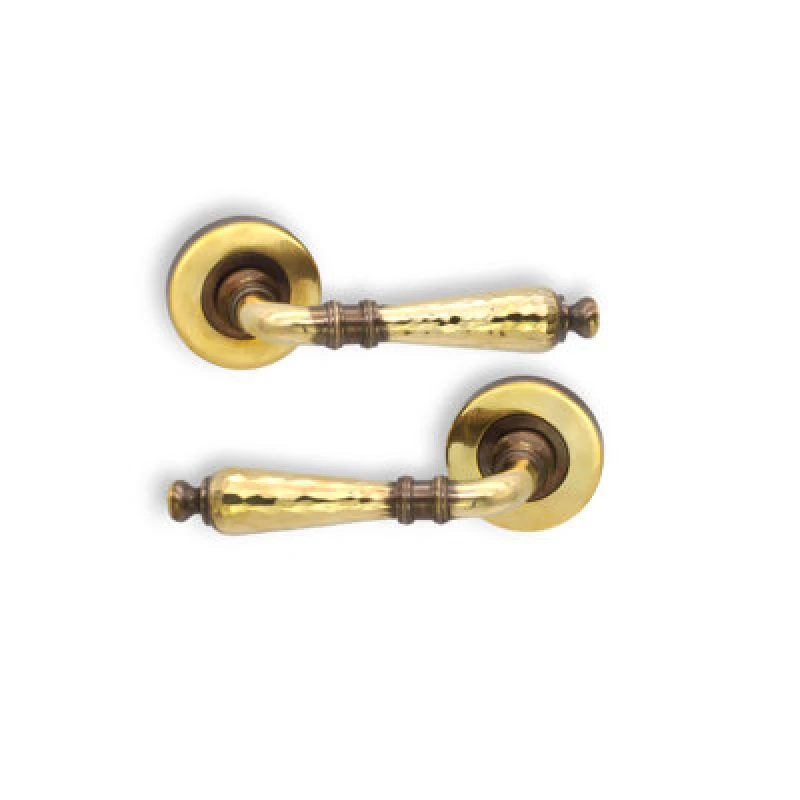 Image of Spira Brass Hammered Hazel Lever On Rose Aged Brass