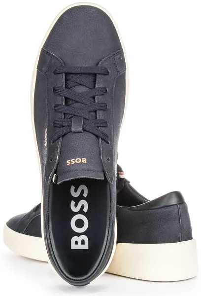 Image of Boss BOSS Belwar Leather Trainer Dark Blue Male 12 LP67006