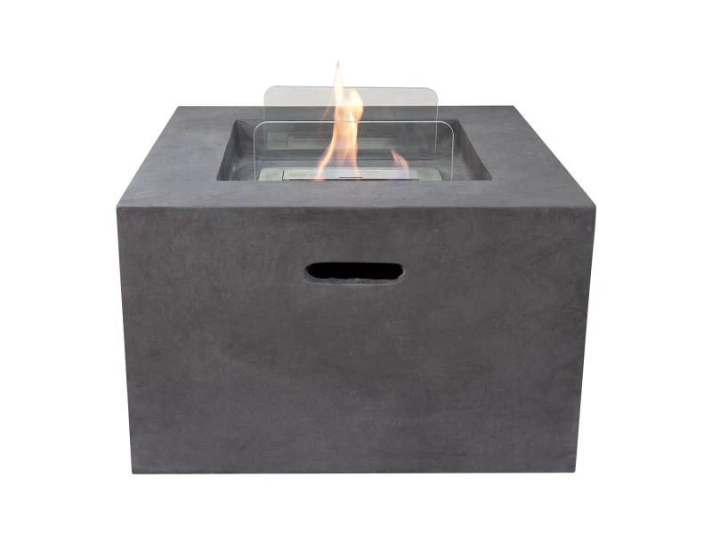 Image of Field & Flame Cassia Bio Ethanol Fire Pit In Dark Concrete Grey