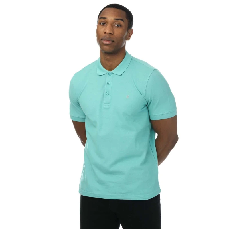 Image of Farah Cove Organic Modern Fit Polo Shirt - Green Green S