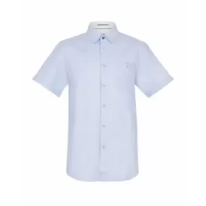 Image of Ted Baker Yesso Cotton Oxford Short-Sleeved Shirt - Blue