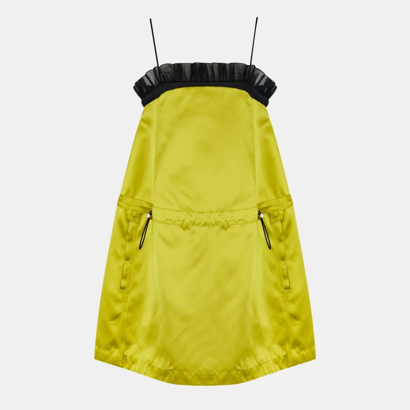 Image of Off White Womens Streamlined Contemporary Mini Dress Olive female 4 (36)