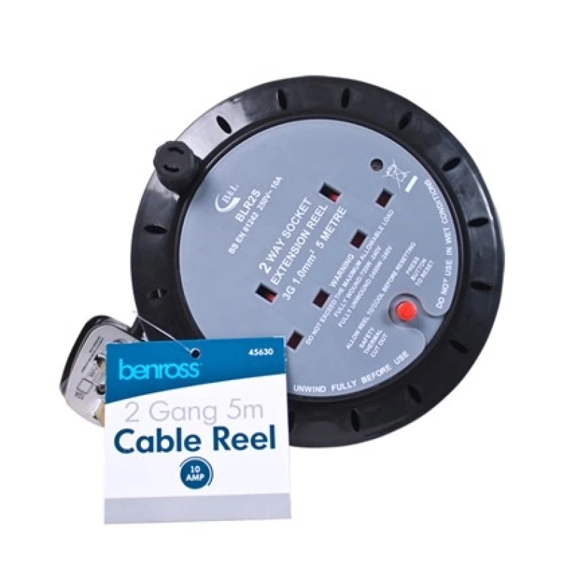 Image of Benross 2 Way 5m Cable Reel - 10A