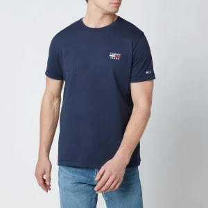 Image of Tommy Jeans Mens Chest Logo T-Shirt - Twilight Navy - M