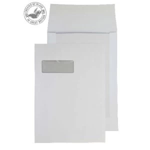 Image of Blake Purely Packaging C4 120gm2 Peel and Seal Window Pocket Envelopes White Pack of 125