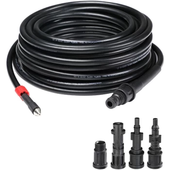Image of Deuba - Drain Pipe Cleaning Hose 15 m Flexible Jetter Tube Cleaner Unblocker Kit Pressure Washer Hose Set 5 Retrofit Adapters Wiggly Nozzle 160 Bar