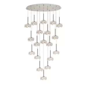 Image of Salisbury 19 Light G9 3.5m Oval Multiple Ceiling Pendant With Polished Chrome And Crystal Shade