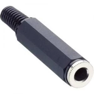 Image of 6.35mm audio jack Socket straight Number of pins 3 Stereo Black Lumberg KLK 3 SCHWARZ