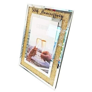 Image of 5" x 7" - Celebrations Crystal Frame - 50th Anniversary