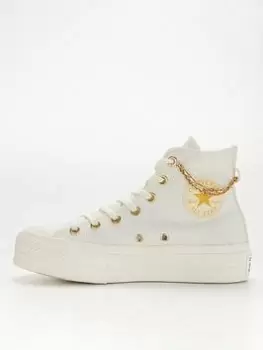 Image of Converse Chuck Taylor All Star Lift Hi-Tops - White, Off White, Size 4, Women