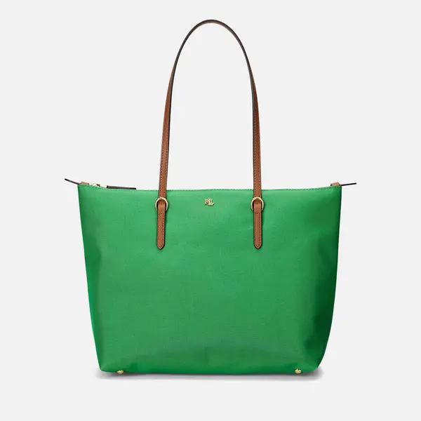 Image of Lauren Ralph Lauren Keaton Medium Canvas Tote Bag Green female 431916737007