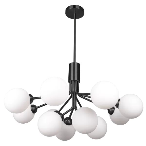 Image of Cape Town 12 Light Globe Pendant Ceiling Light Black, G9