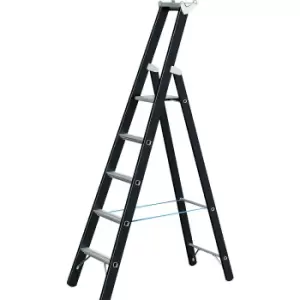 Image of ZARGES Heavy duty step ladder, single sided, 5 rungs incl. platform