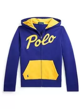 Image of Ralph Lauren Boys Polo Zip Through Hoodie - Blue Size 12-14 Years=L