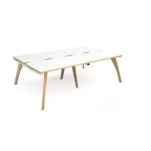 Image of Fuze double back to back desks 2400mm x 1600mm - white frame and white