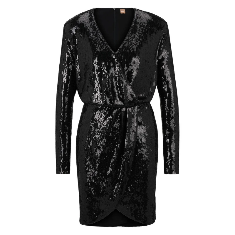 Image of Boss Epalleta Dress Black female 8