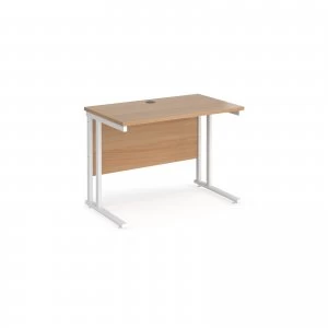 Image of Maestro 25 WL Straight Desk 1000mm x 600mm - White Cantilever Frame b