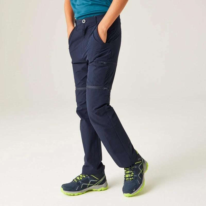 Image of Regatta Junior Highton Zip Off Trousers - Blue Blue C9-C10yrs