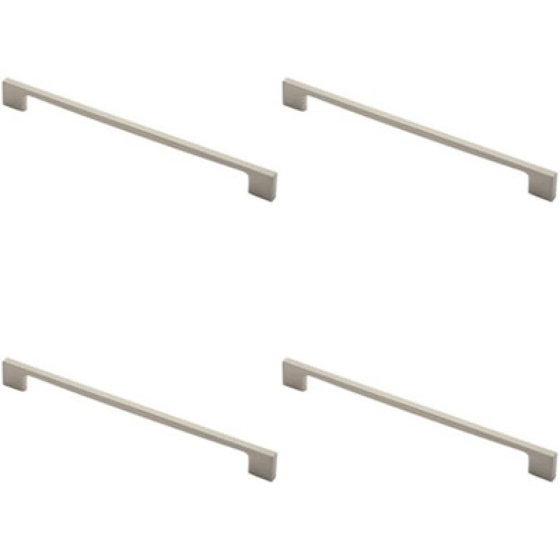 Image of Loops 4x Slim D Shape Pull Handle 290 x 9mm 256mm Fixing Centres Satin Nickel Metallics unisex