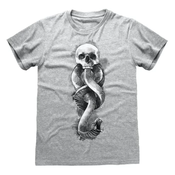 Image of Harry Potter - Dark Arts Snake Unisex Medium T-Shirt - Grey
