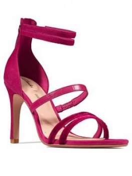 Image of Clarks Curtain Strap Leather Heeled Occasion Sandal - Fuchsia