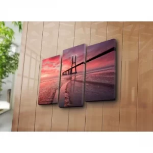 Image of 3NATPAT-47 Multicolor Decorative Canvas Painting (3 Pieces)