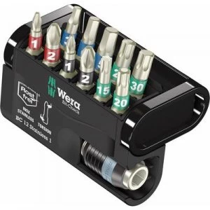 Image of Wera Bit-Check 12 Stainless 1 05057425001 Bit set 12 Piece Pozidriv, Phillips, TORX socket, Allen
