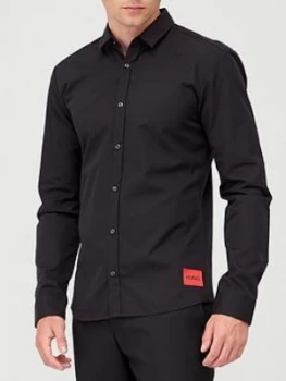 Image of Hugo Boss Ero 3 Red Patch Logo Shirt Black Size 2XL Men