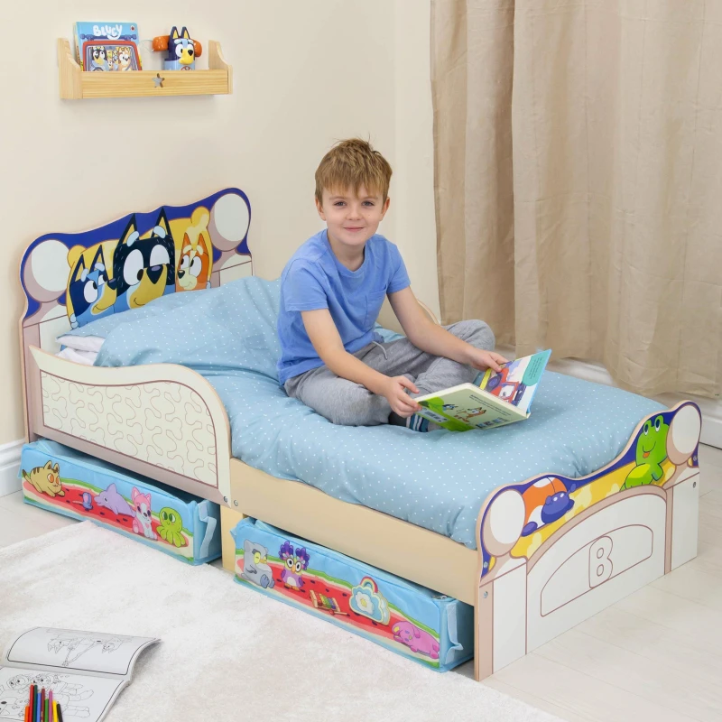Image of DS Bluey Toddler Bed with Drawer