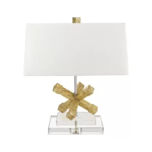 Image of Jackson Square 1 Light Square Table Lamp Gold, E27