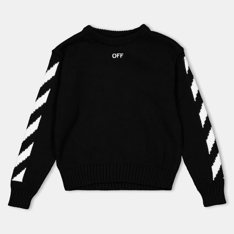Image of Off White Kids Crew Sweater Black/White female 6Y