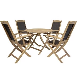 Image of Charles Bentley Plastic Mesh and Hardwood 4 Seater Dining Set