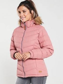 Image of Trespass Nadina Fur Trim Parka - Dusty Rose