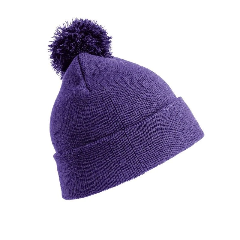 Image of Result Pom Pom Beanie in Purple Purple Unisex One Size